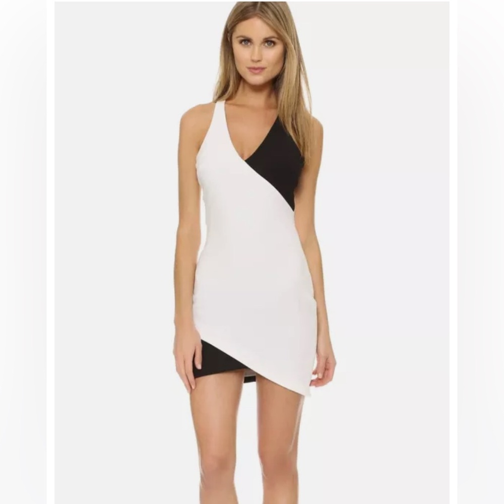 NWT Elizabeth and James Tali Ivory & Black Sleeveless Two-Tone Dress Size 6